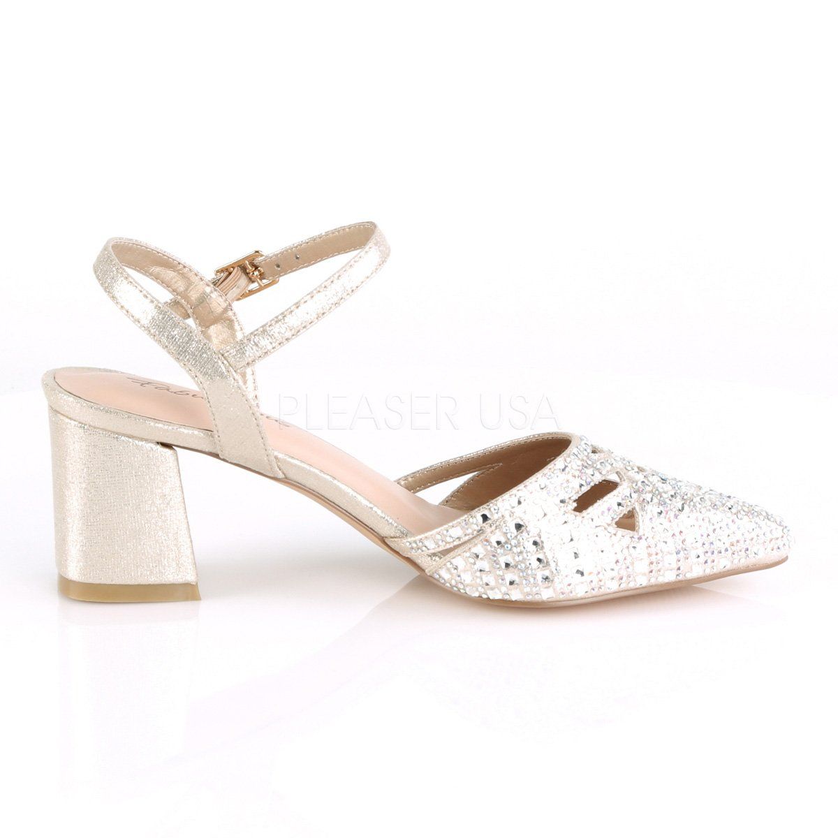 FAYE-06 Champagne Shimmering Fabric Fabulicious