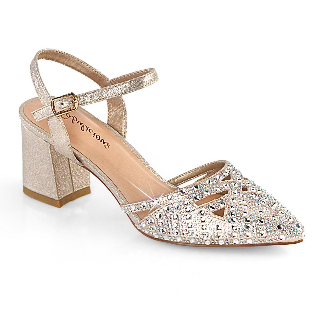 FAYE-06 Champagne Shimmering Fabric Fabulicious