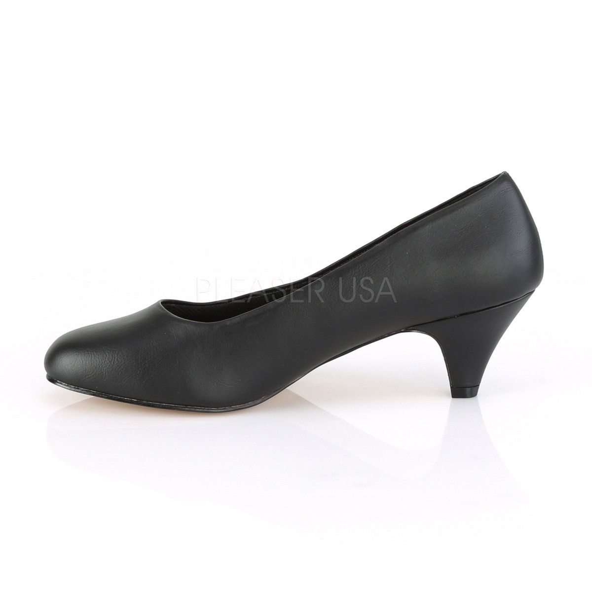 FEFE-01 Black Faux Leather Pleaser Pink Label