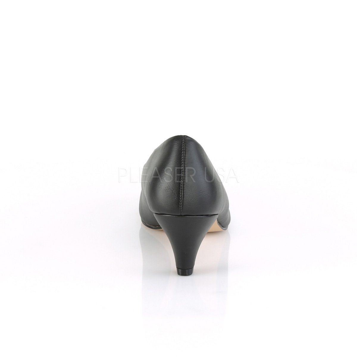 FEFE-01 Black Faux Leather Pleaser Pink Label