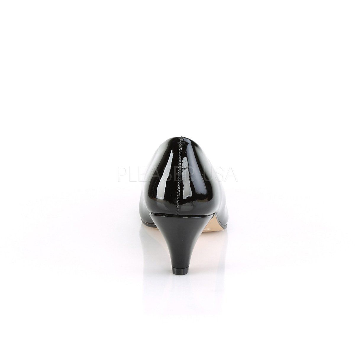 FEFE-01 Black Pat Pleaser Pink Label