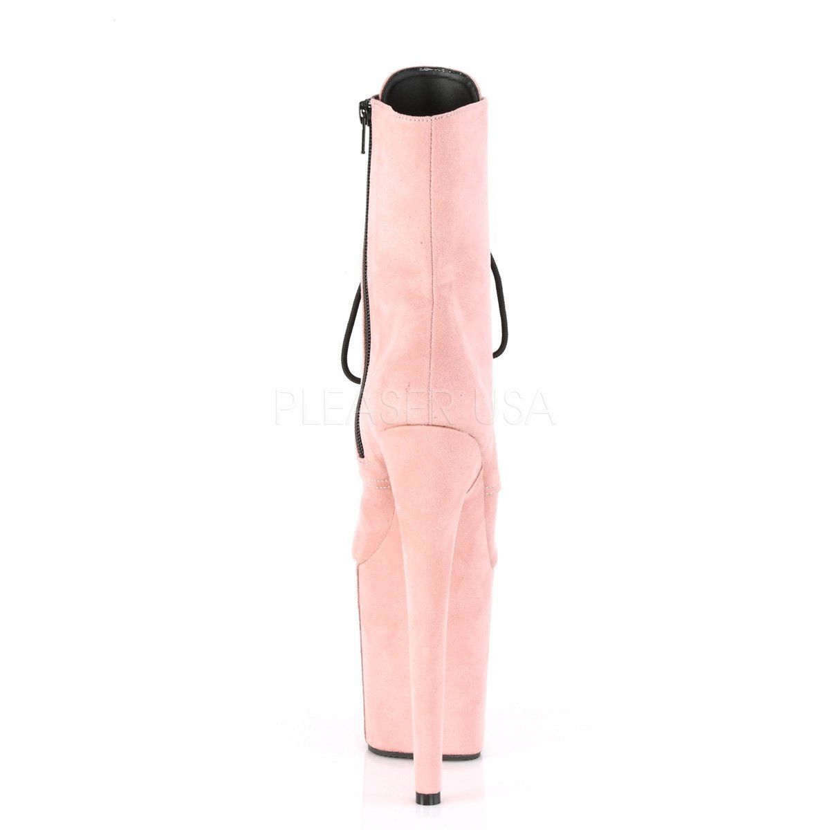 FLAMINGO-1020FS Baby Pink Faux Suede/Baby Pink Faux Suede Ankle Boot Pleaser
