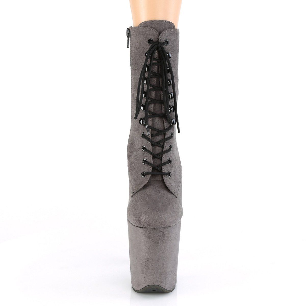 FLAMINGO-1020FS Grey Faux Suede Ankle Boot Pleaser