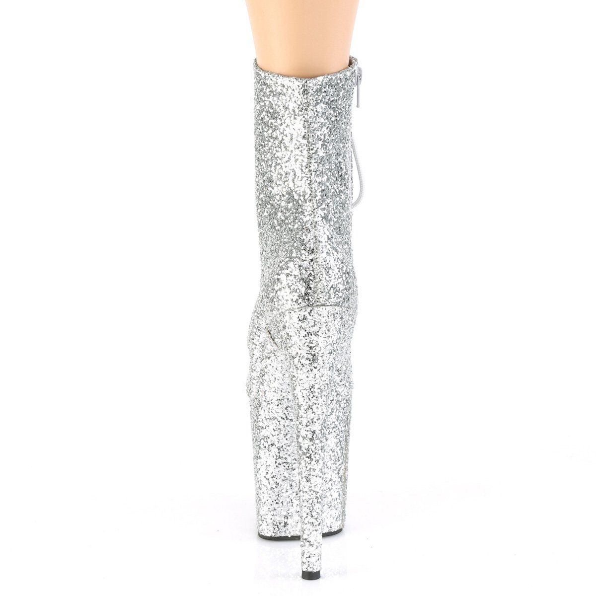 FLAMINGO-1020GWR Silver Glitter/Silver Glitter Ankle Boot Pleaser