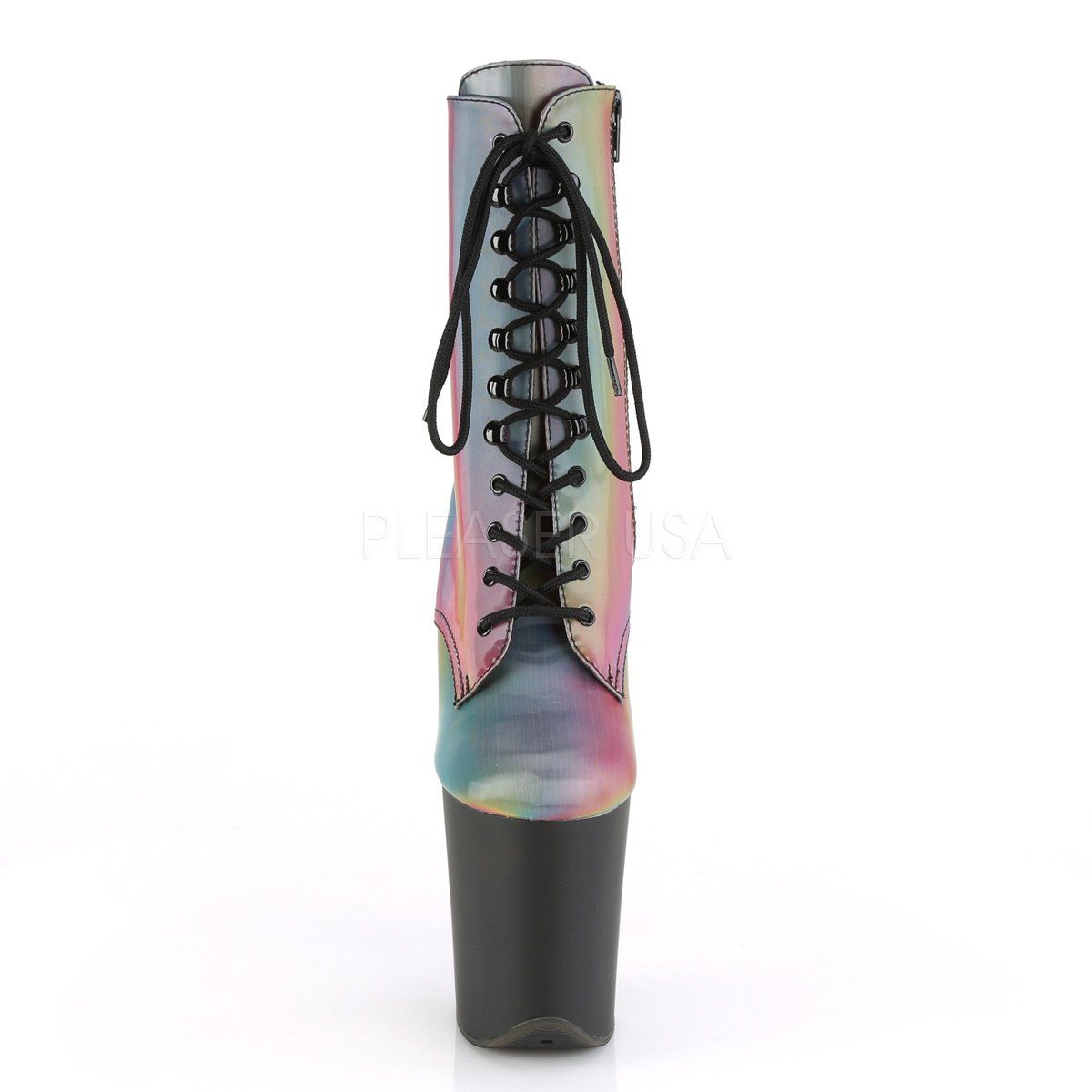 FLAMINGO-1020REFL Rainbow Reflective Ankle Boot Pleaser