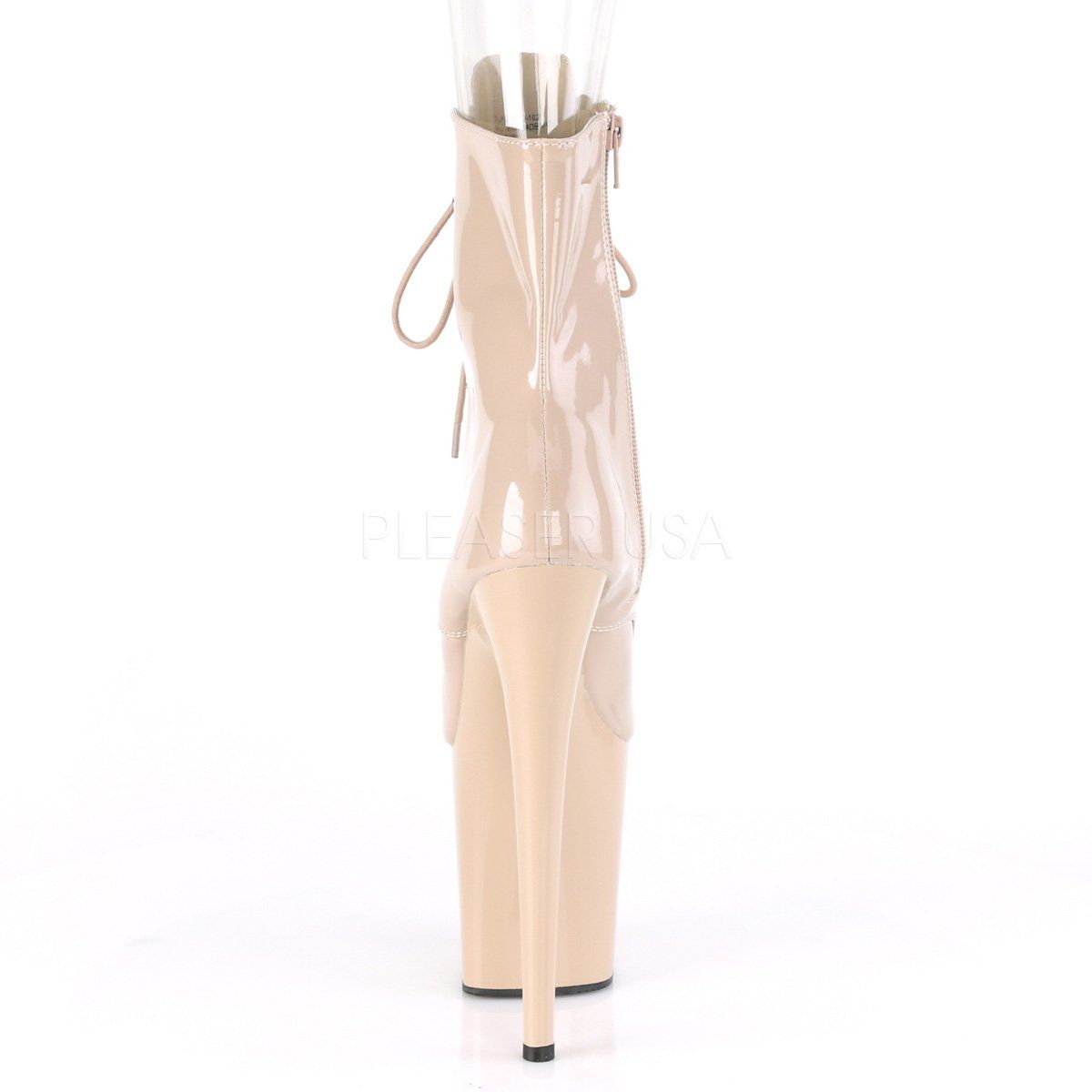 FLAMINGO-1021 Nude Patent Ankle Boot Pleaser