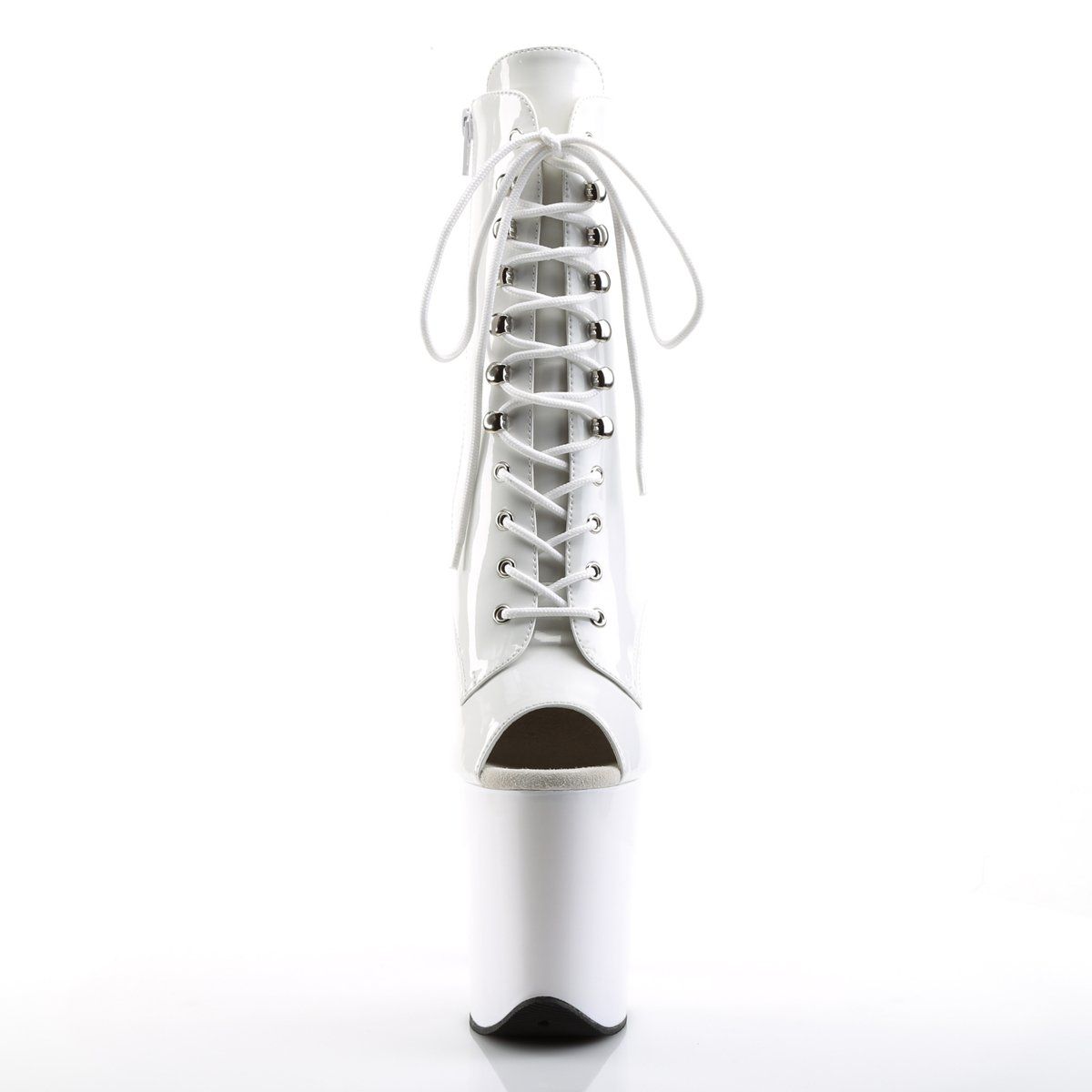 FLAMINGO-1021 White Patent Ankle Boot Pleaser