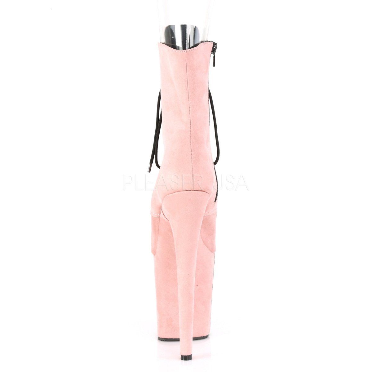 FLAMINGO-1021FS Baby Pink Faux Suede/Baby Pink Faux Suede Ankle Boot Pleaser