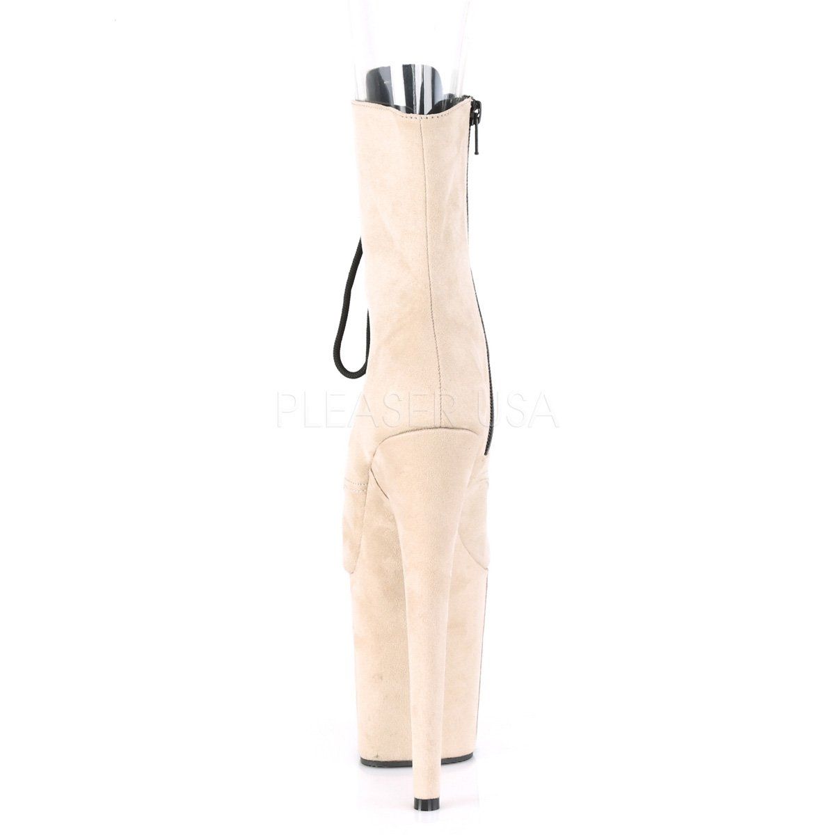 FLAMINGO-1021FS Beige Faux Suede/Beige Faux Suede Ankle Boot Pleaser