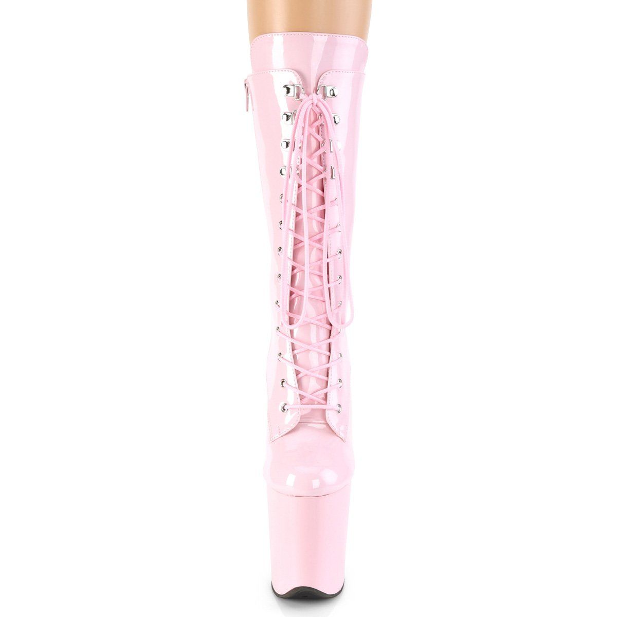 FLAMINGO-1050 Baby Pink Patent Mid-Calf Boot Pleaser