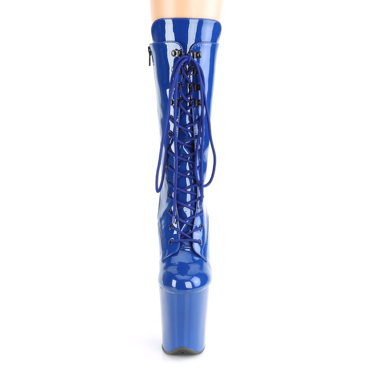 FLAMINGO-1050 Royal Blue Patent Mid-Calf Boot Pleaser