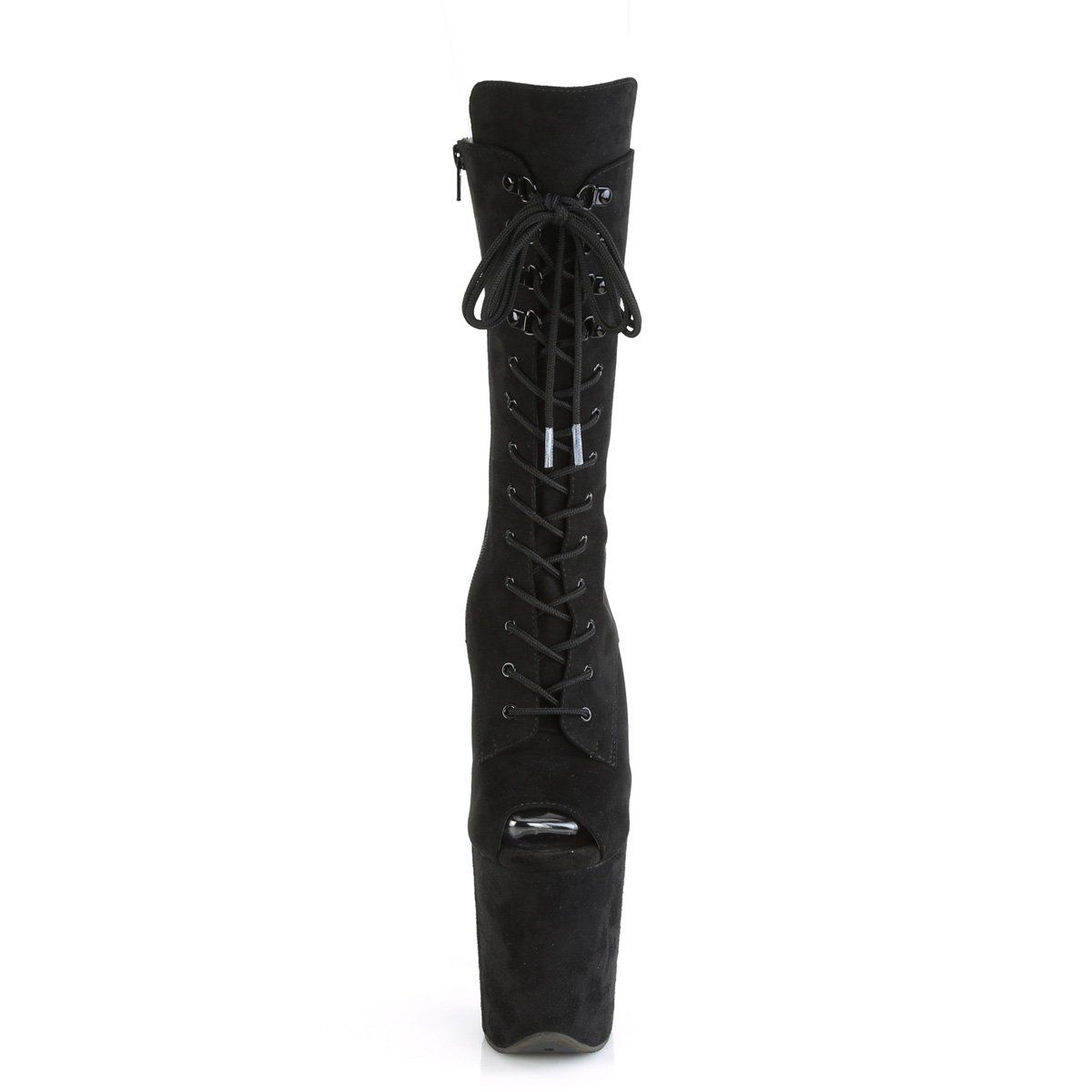 FLAMINGO-1051FS Black Faux Suede/Black Faux Suede Mid-Calf Boot Pleaser