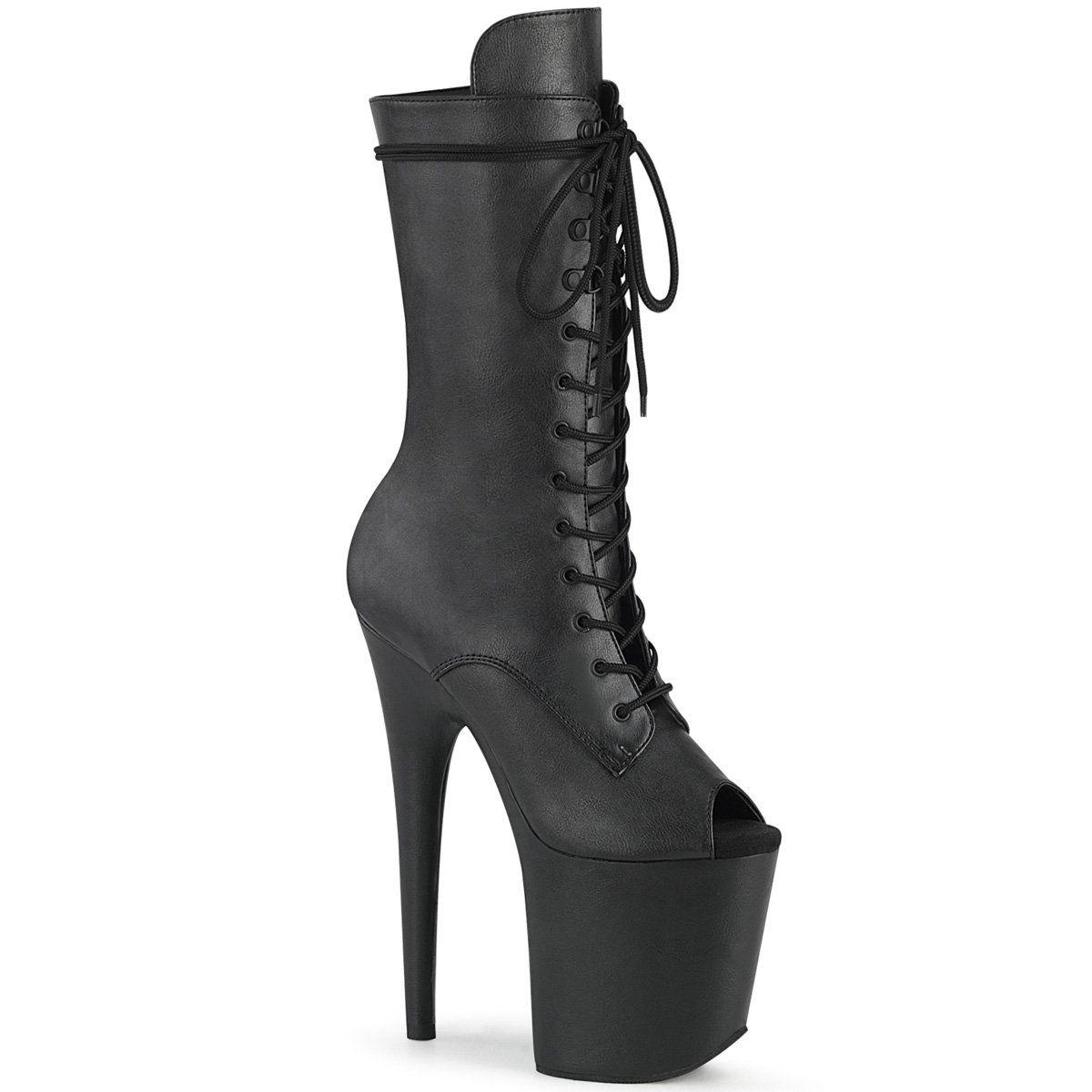 FLAMINGO-1051LWR Black Leather Mid-Calf Boot Pleaser