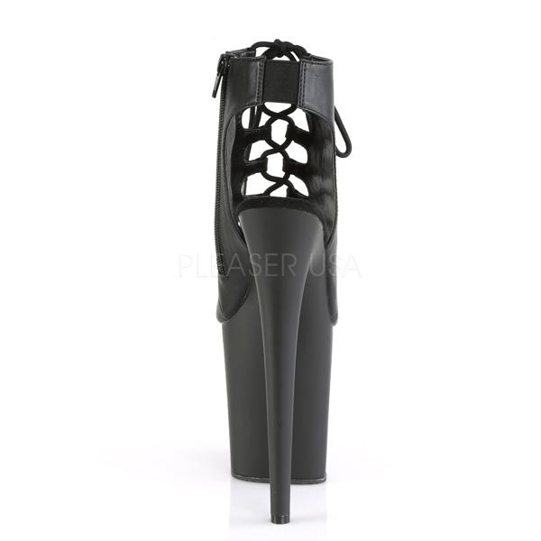 FLAMINGO-800-20 Black Faux Leather Ankle Boot Pleaser