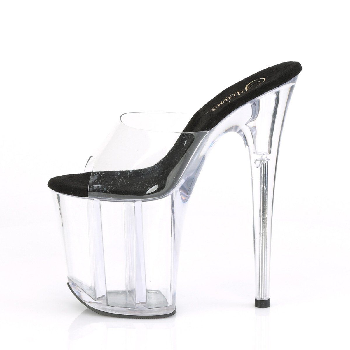 FLAMINGO-801 Clear-Black/Clear Slide Pleaser