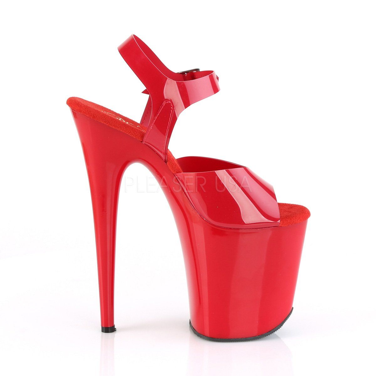 FLAMINGO-808N Red (Jelly-Like) TPU/Red Platform Sandal Pleaser