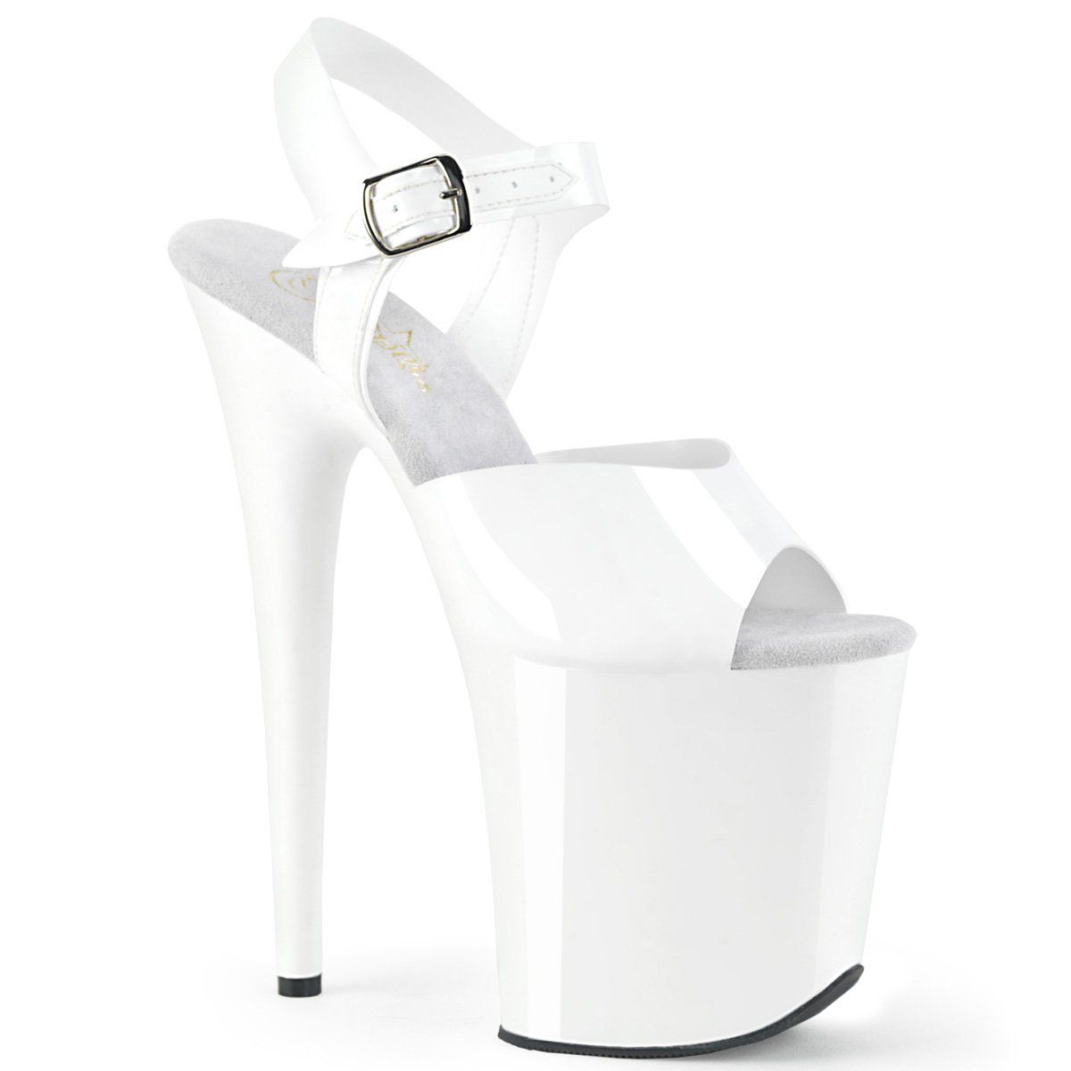 FLAMINGO-808N White (Jelly-Like) TPU/White Platform Sandal Pleaser