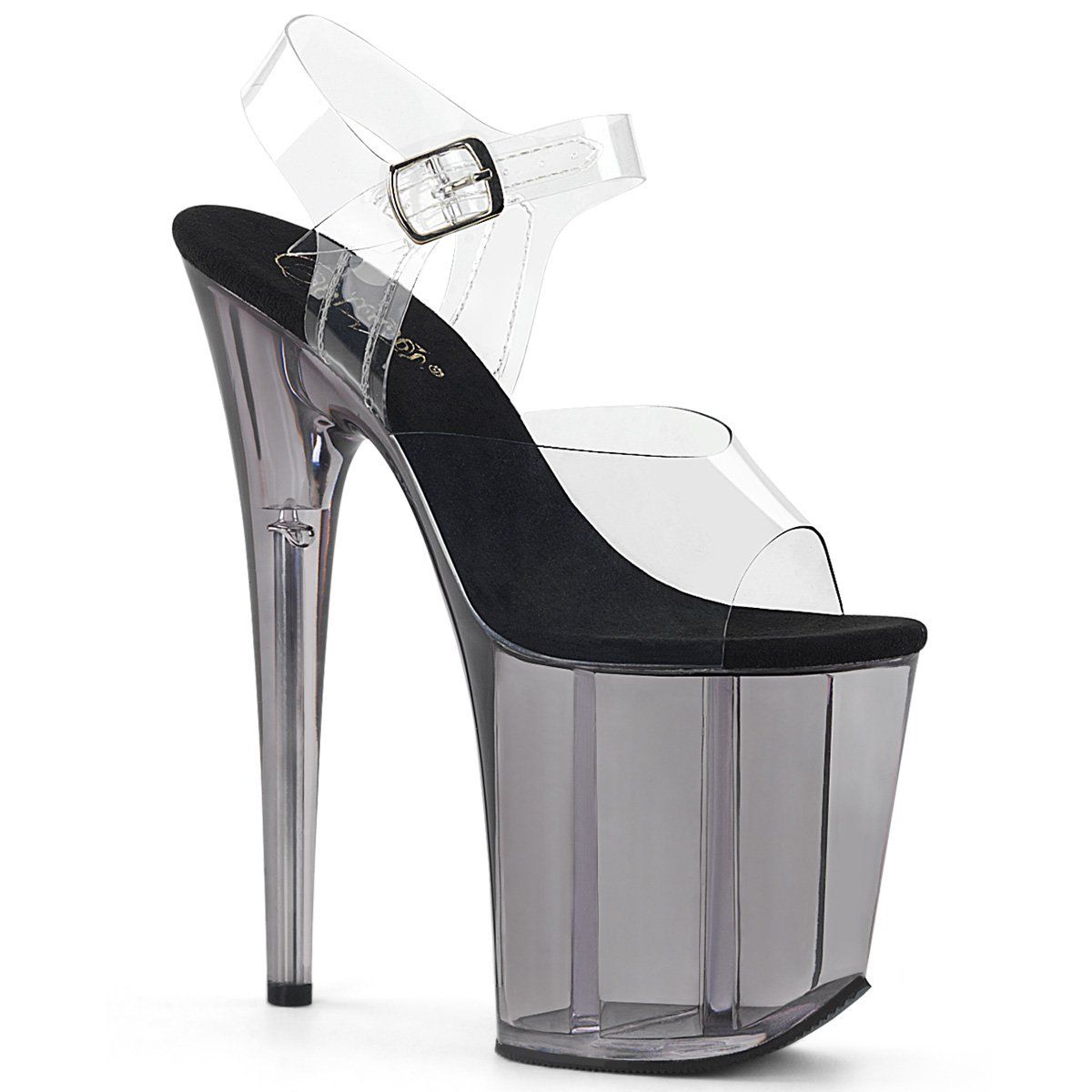 FLAMINGO-808T Clear/Smoke Tinted Platform Sandal Pleaser