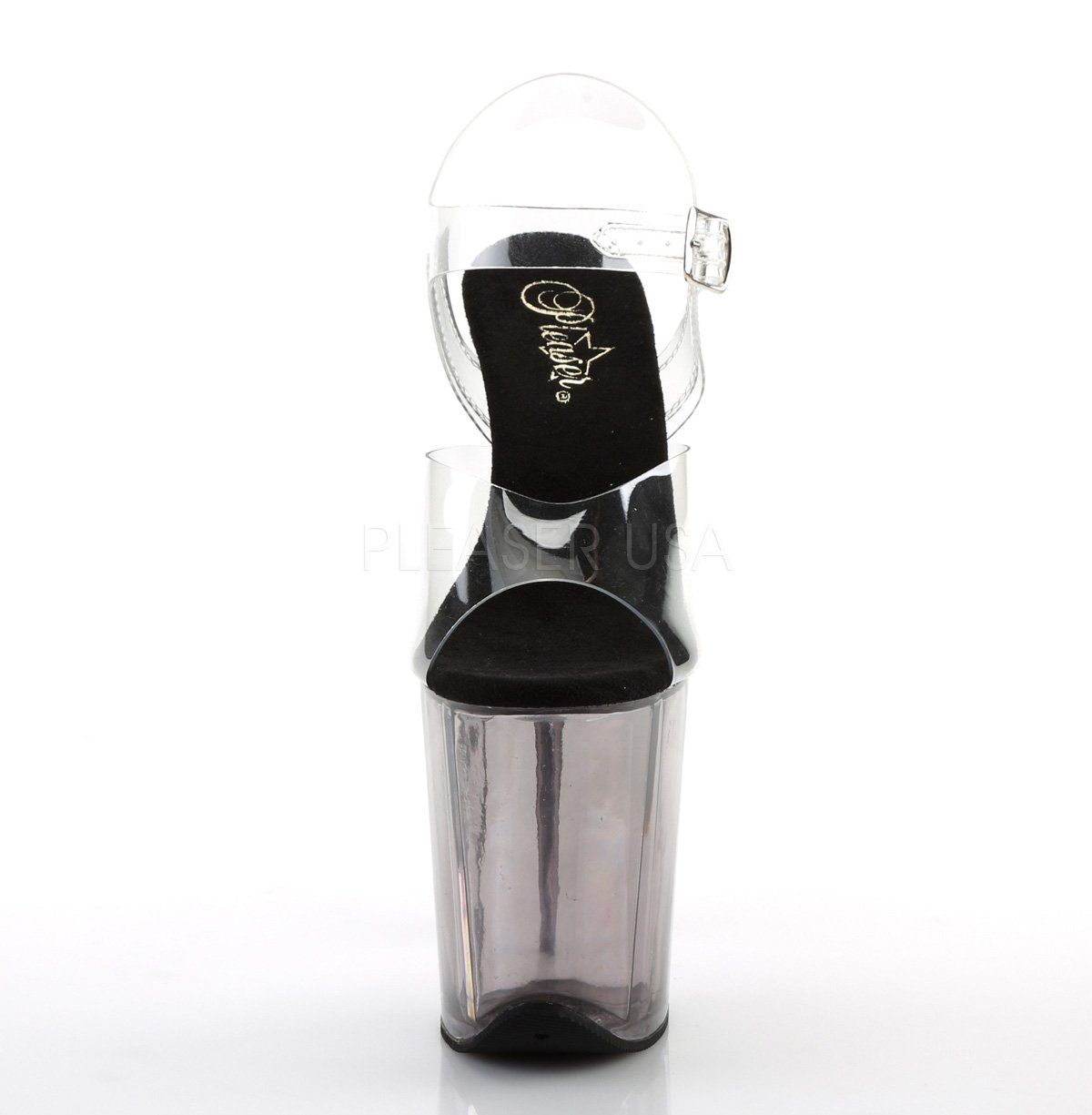 FLAMINGO-808T Clear/Smoke Tinted Platform Sandal Pleaser