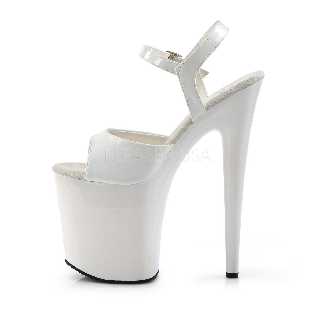 FLAMINGO-809 White Patent Platform Sandal Pleaser
