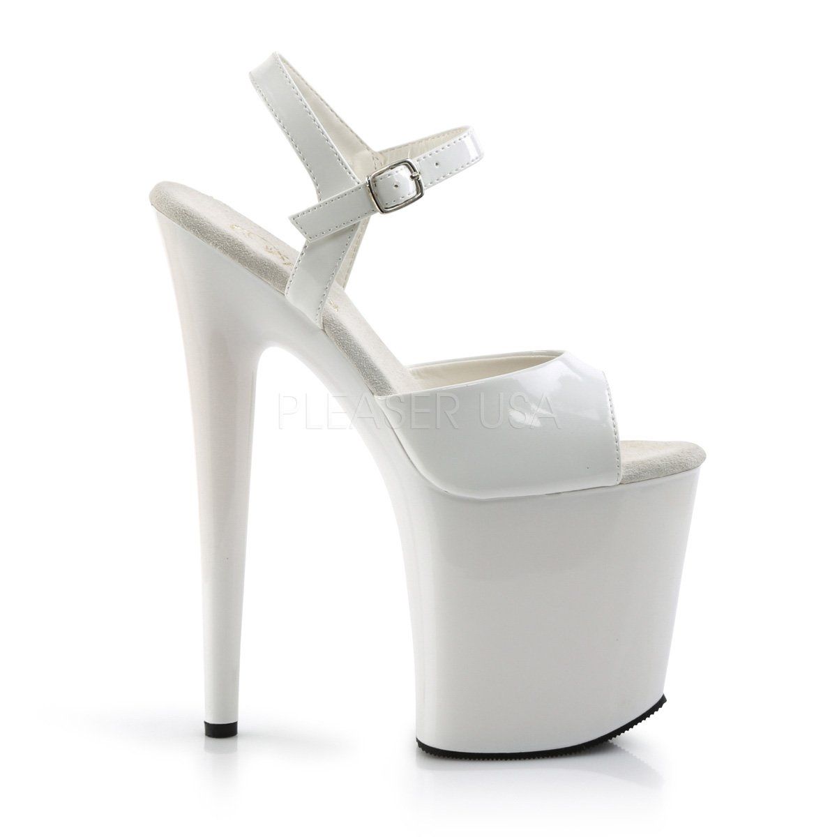 FLAMINGO-809 White Patent Platform Sandal Pleaser