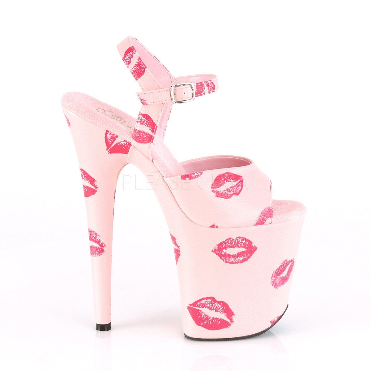 FLAMINGO-809KISSES BabyPink Faux Leather/BabyPink Faux Leather Platform Sandal Pleaser