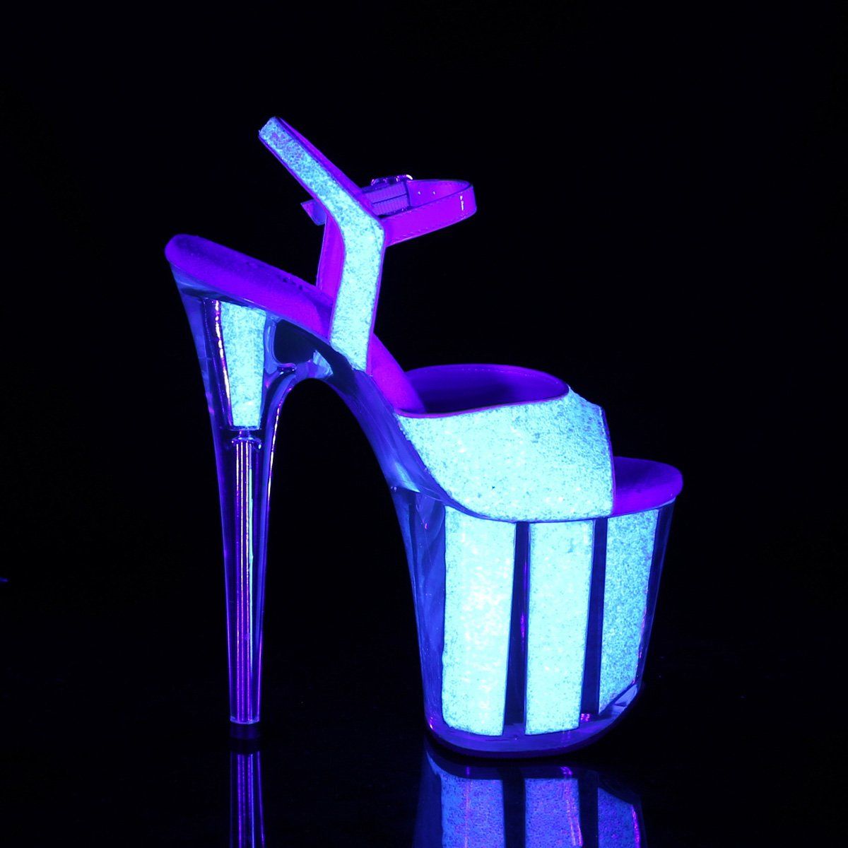 FLAMINGO-810UVG Neon Opal Glitter/Neon Opal Glitter Platform Sandal Pleaser