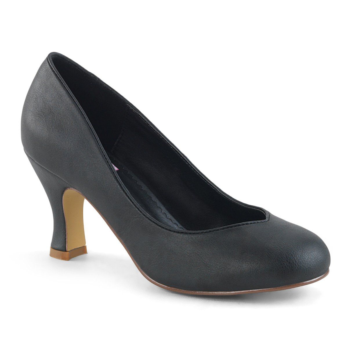 FLAPPER-40 Black Faux Leather Pin Up Couture