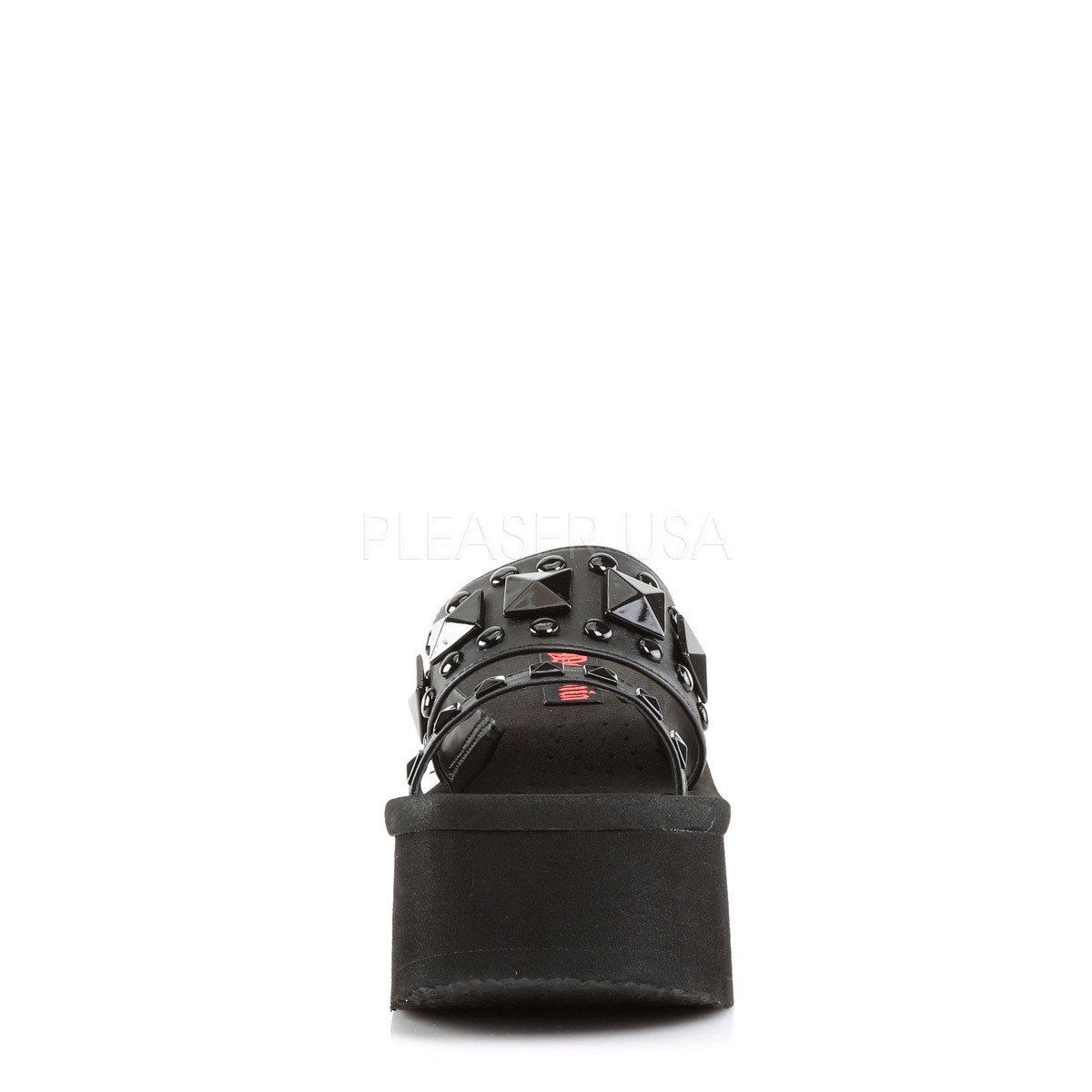 FUNN-18 Black Vegan Leather Slide Demonia