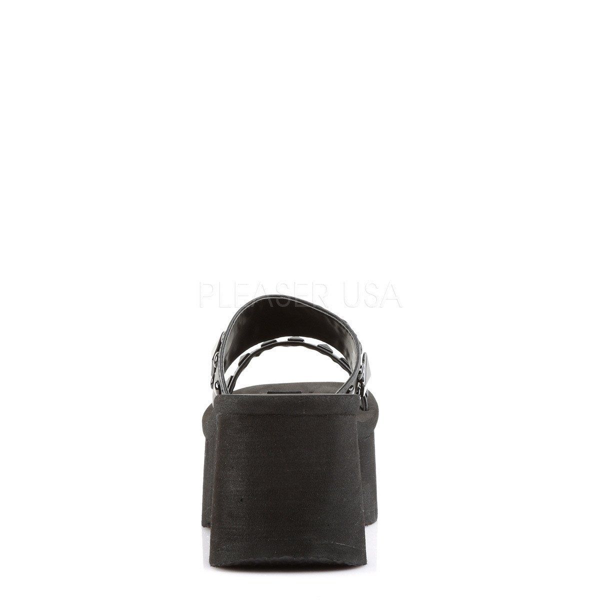 FUNN-18 Black Vegan Leather Slide Demonia