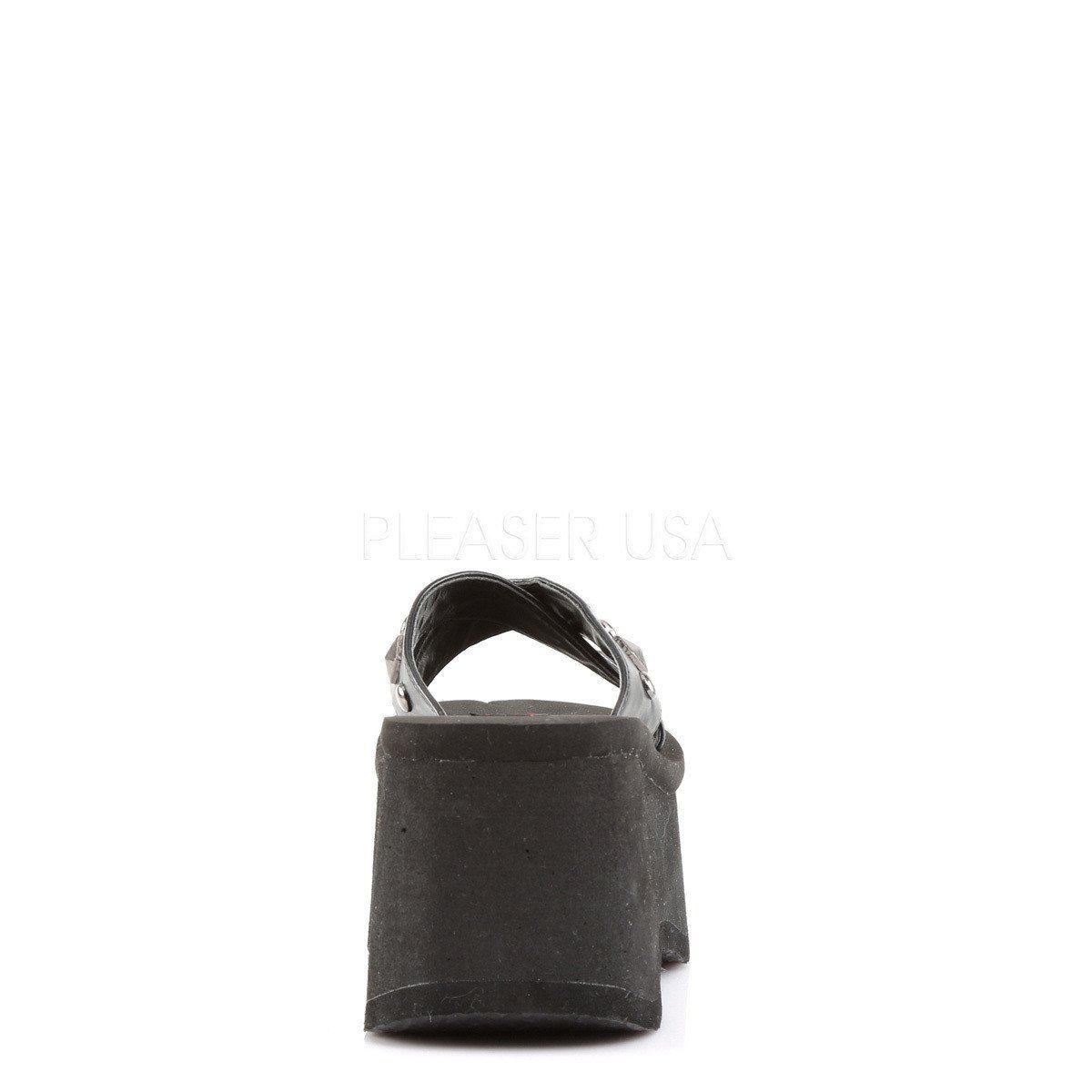 FUNN-29 Black Vegan Leather Slide Demonia