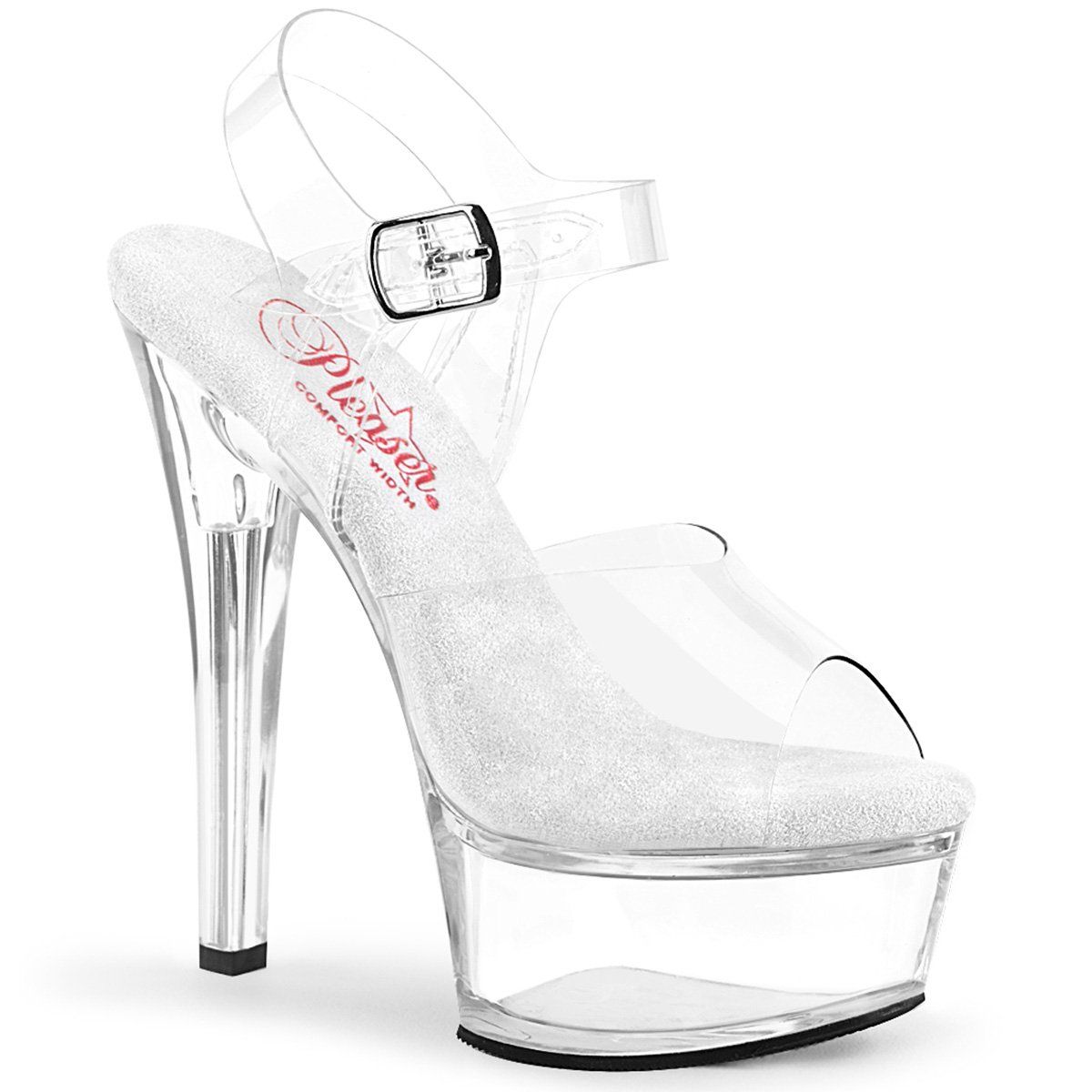 GLEAM-608 Clear Platform Sandal Pleaser
