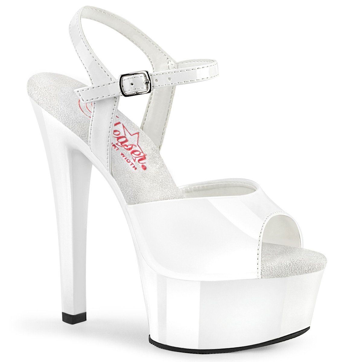 GLEAM-609 White Patent Platform Sandal Pleaser