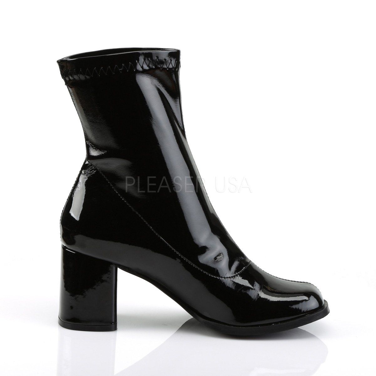 GOGO-150 Black Stretch Patent Funtasma