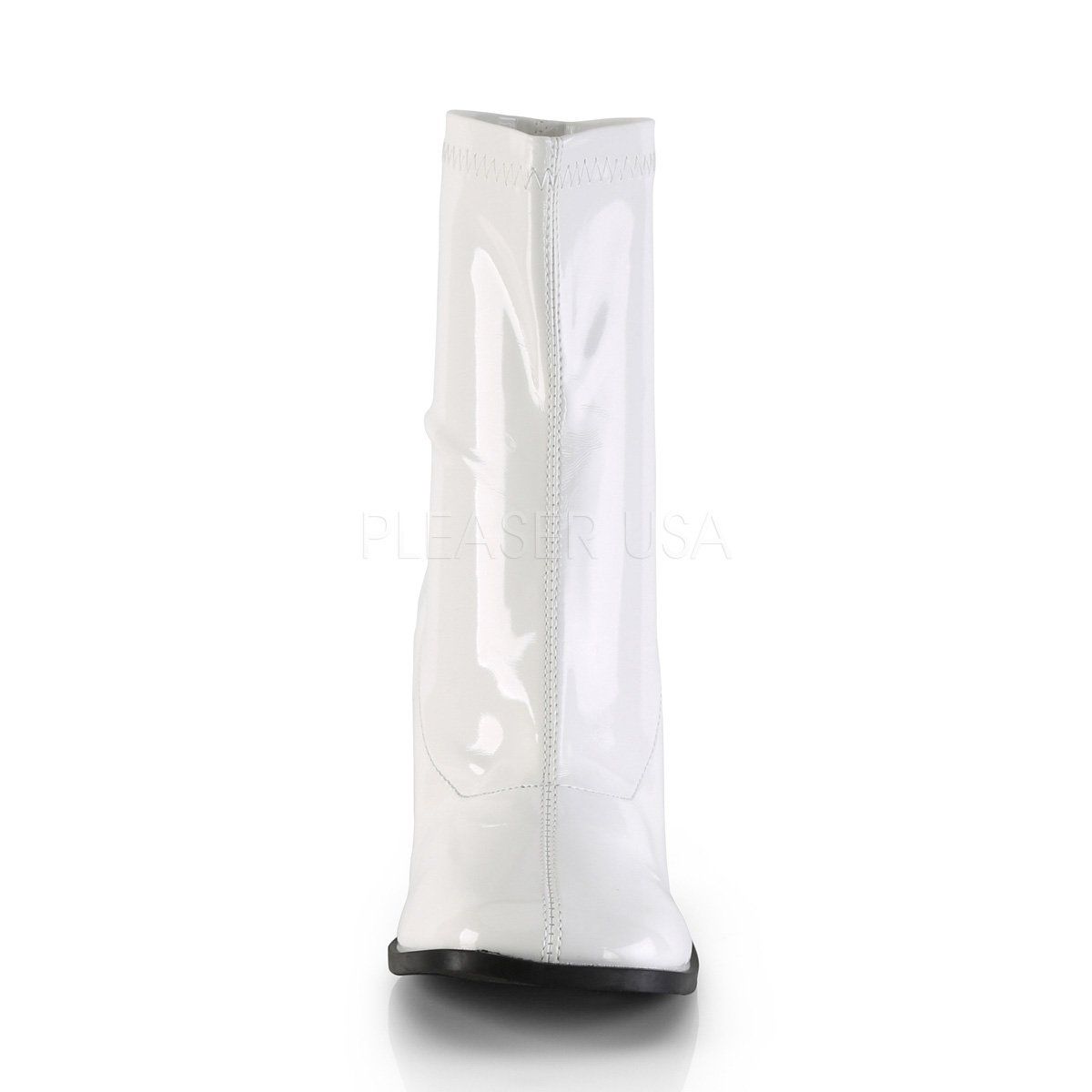 GOGO-150 White Stretch Patent Funtasma