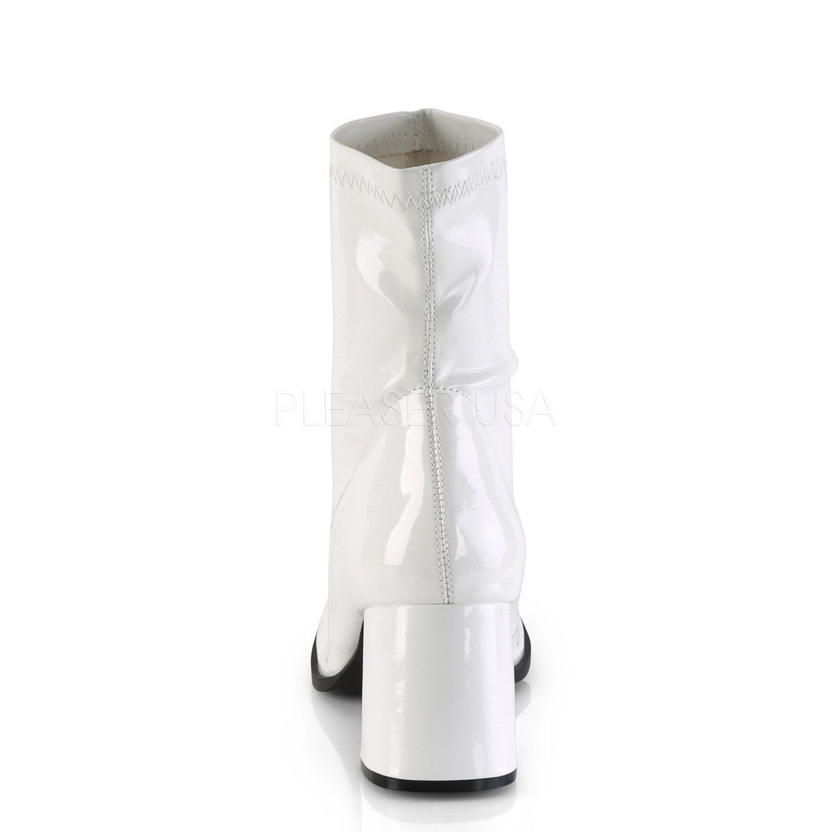GOGO-150 White Stretch Patent Funtasma
