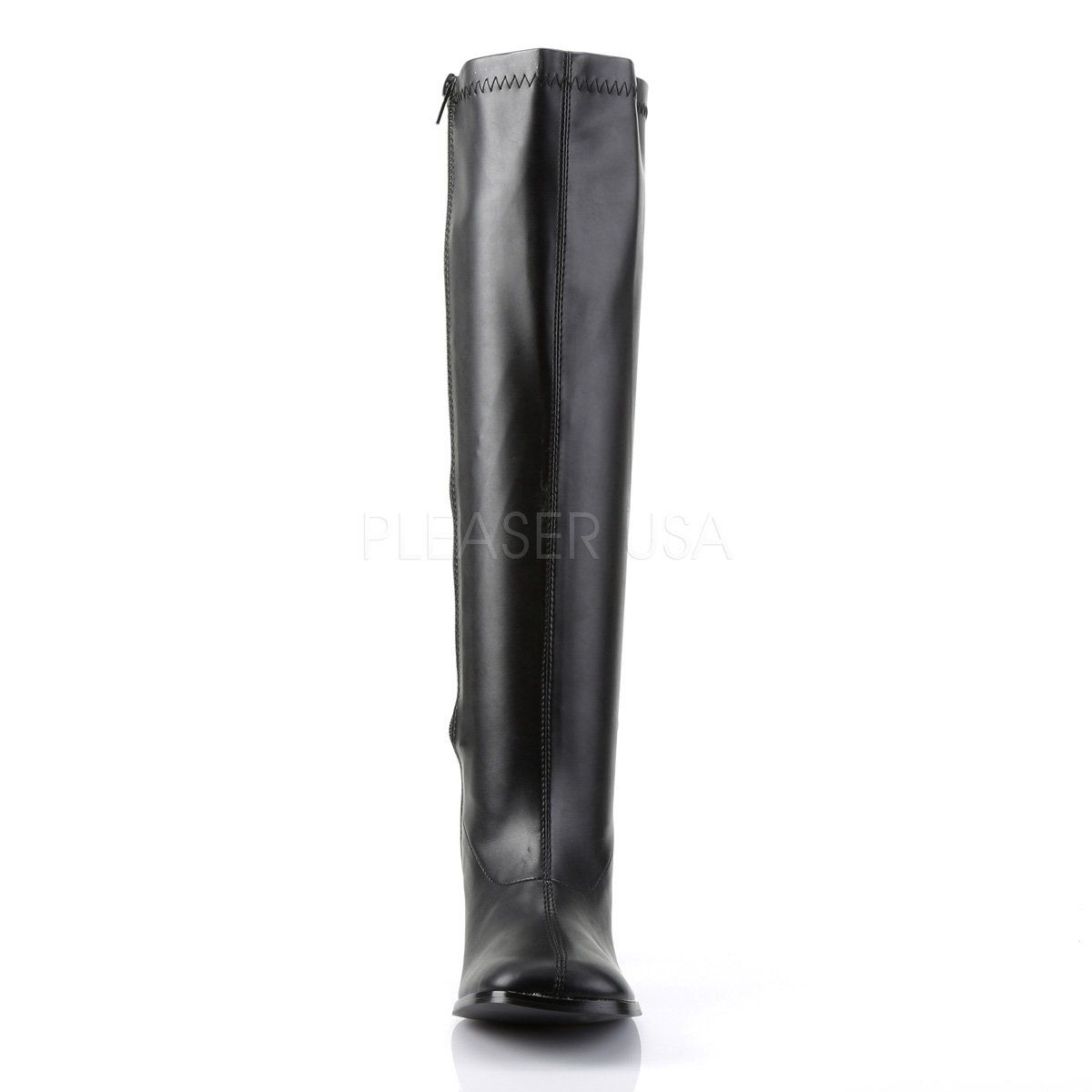 GOGO-300WC Wide Calf Black Stretch Pu Funtasma