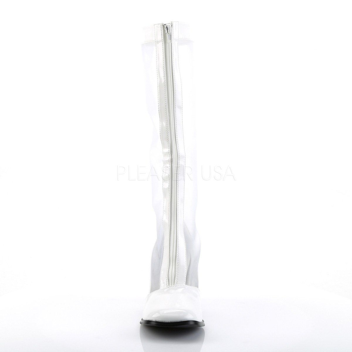 GOGO-307 White Stretch Patent-Mesh Funtasma