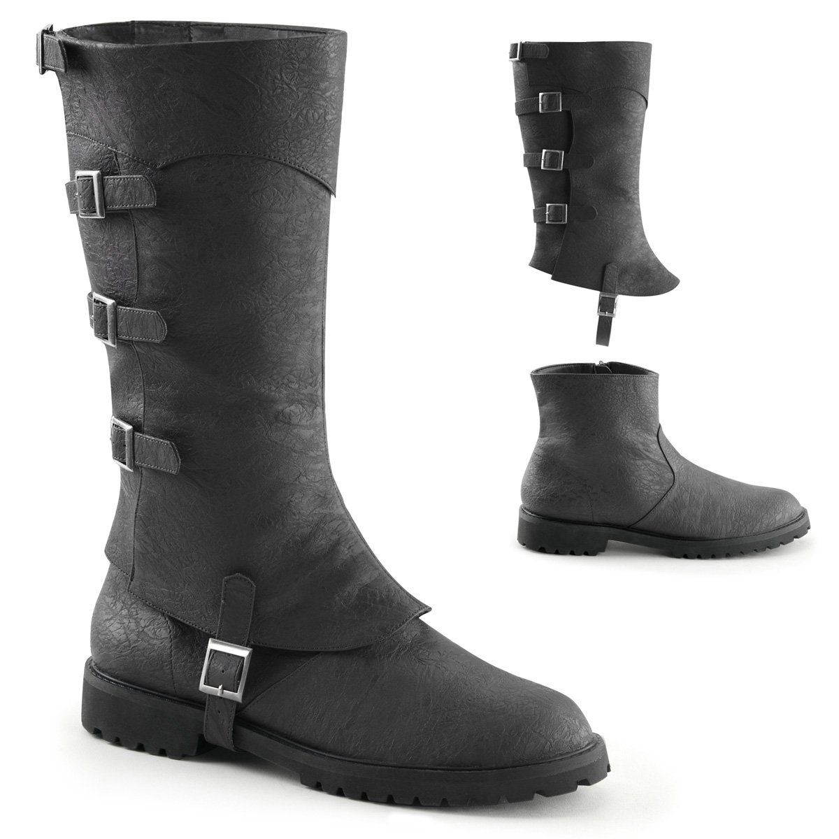 GOTHAM-105 Black Distressed Pu Funtasma