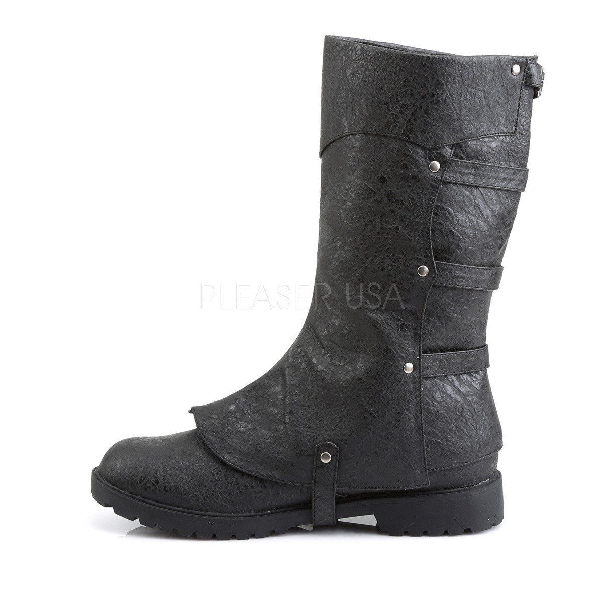GOTHAM-105 Black Distressed Pu Funtasma