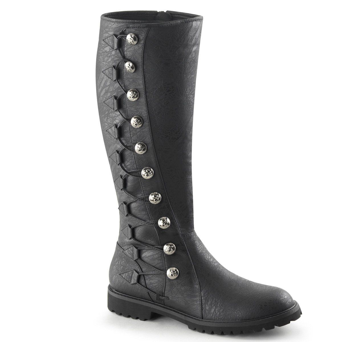 GOTHAM-109 Black Distressed Pu Funtasma