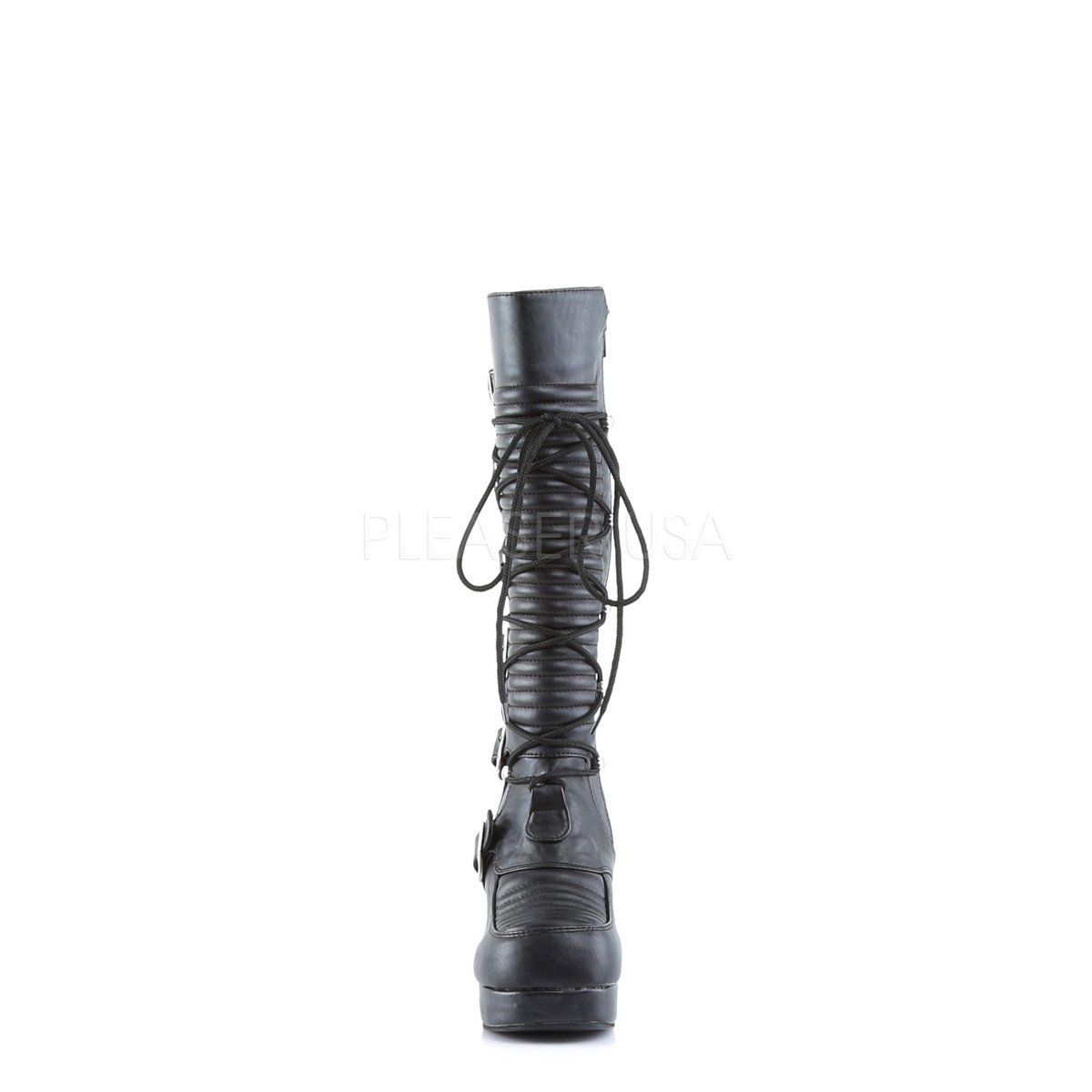 GOTHIKA-200 Black Vegan Leather Knee Boot Demonia