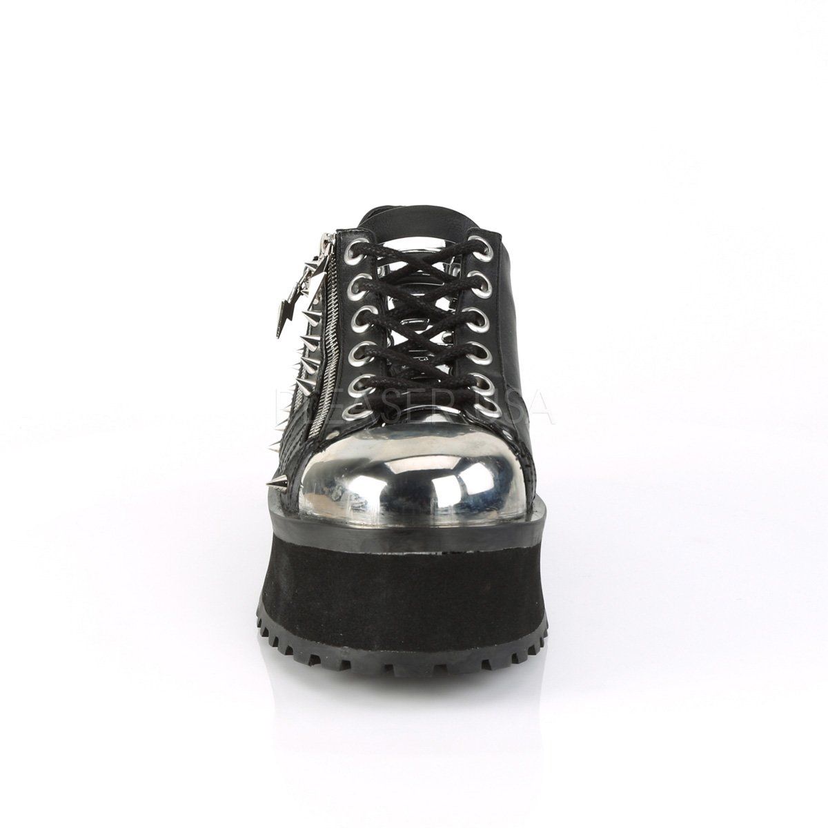GRAVEDIGGER-04 Black Vegan Leather Shoe Demonia