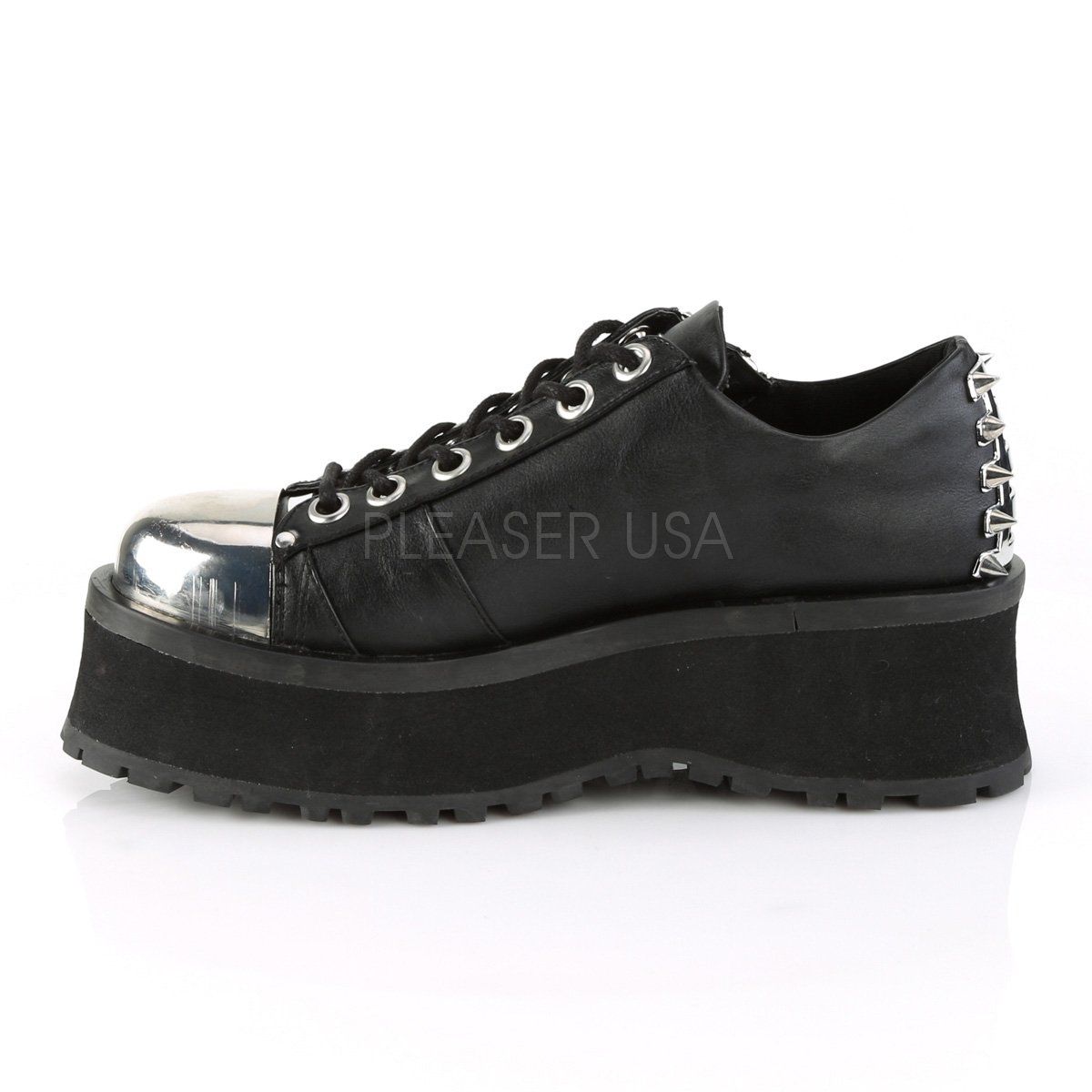 GRAVEDIGGER-04 Black Vegan Leather Shoe Demonia