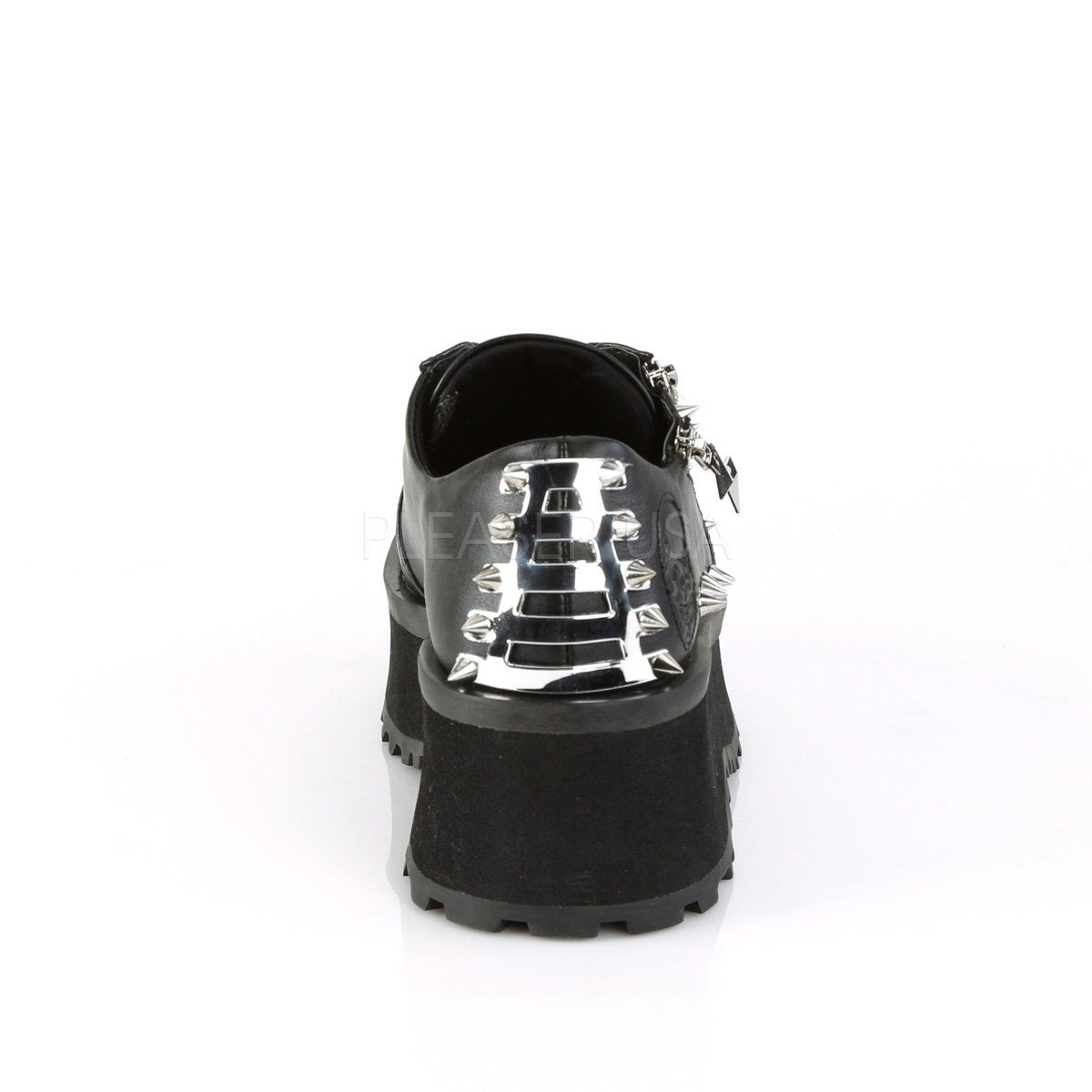 GRAVEDIGGER-04 Black Vegan Leather Shoe Demonia