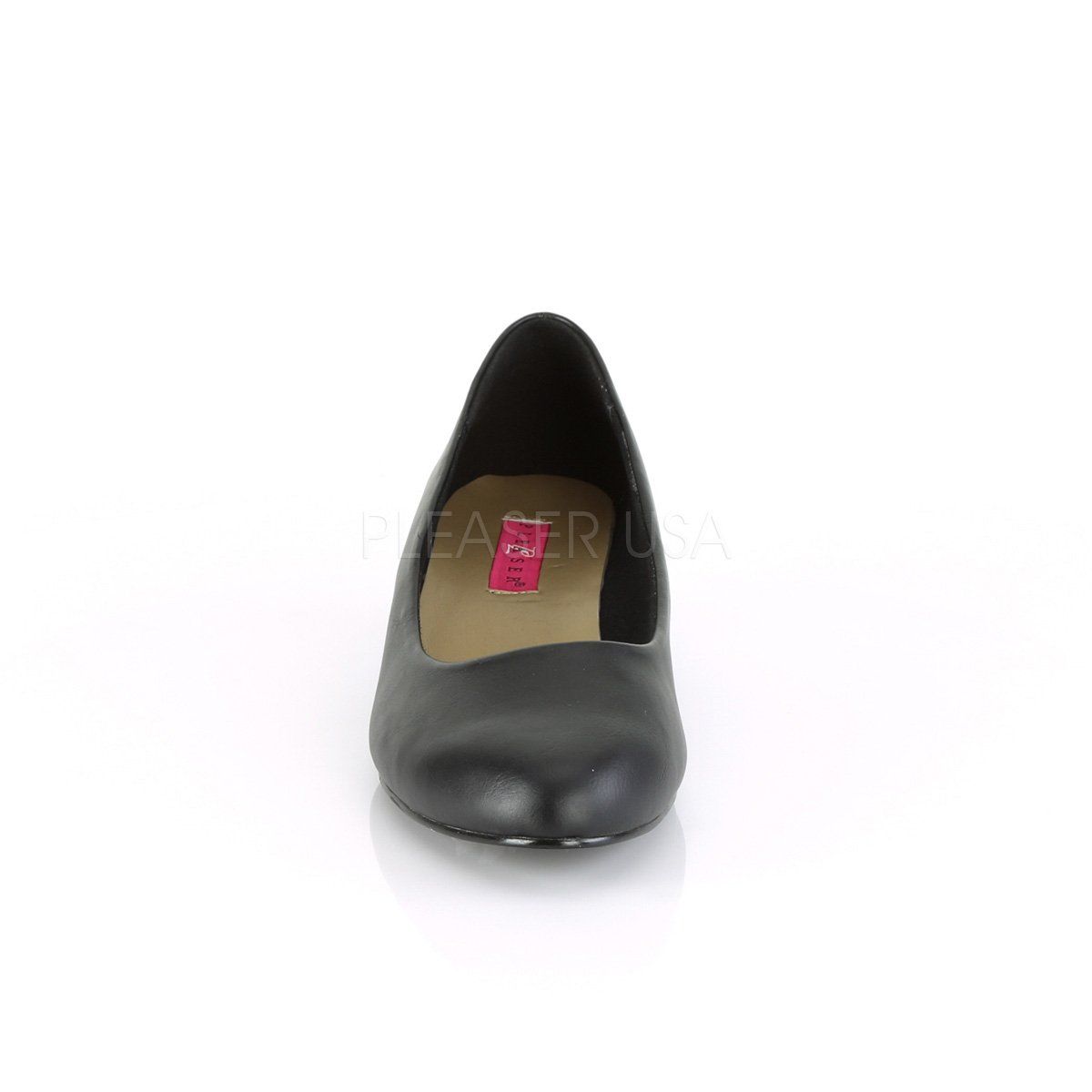 GWEN-01 Black Faux Leather Pleaser Pink Label