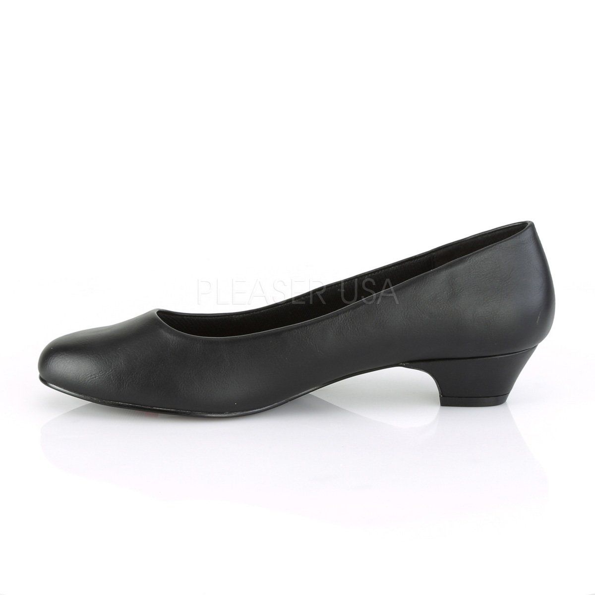 GWEN-01 Black Faux Leather Pleaser Pink Label