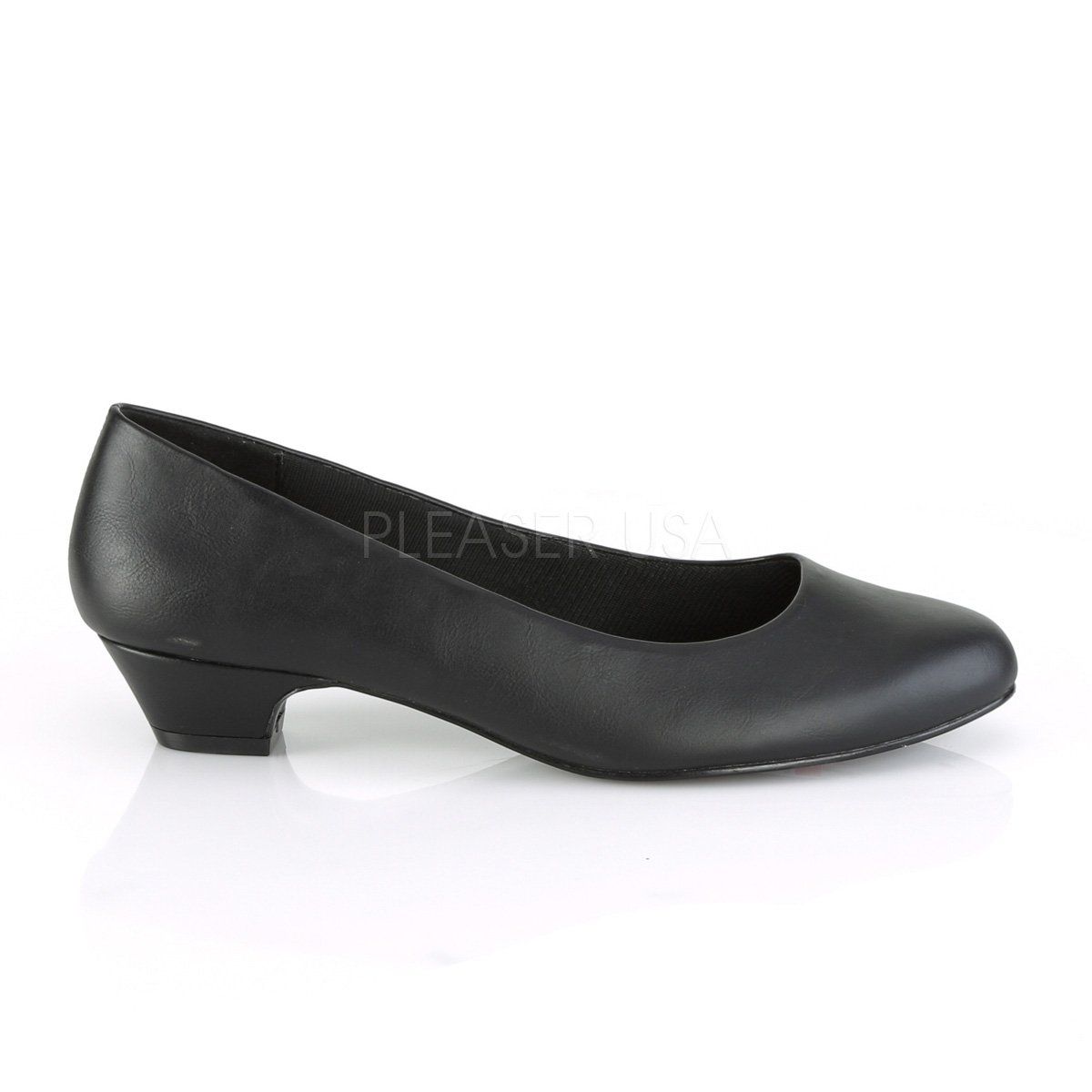GWEN-01 Black Faux Leather Pleaser Pink Label