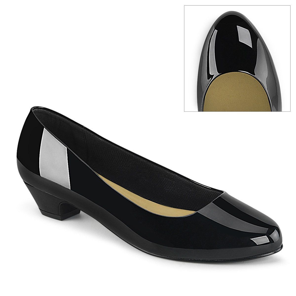 GWEN-01 Black Pat Pleaser Pink Label