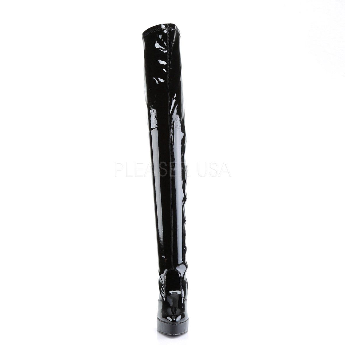 INDULGE-3000 Black Stretch Patent Devious